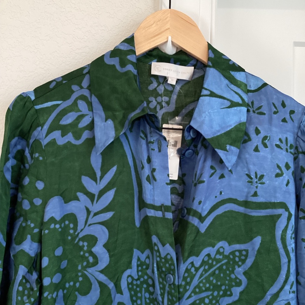 ❌Sold - Anthropologie Long-Sleeve Printed Shirt Dress Corey Lynn Calter - Picture 8 of 15